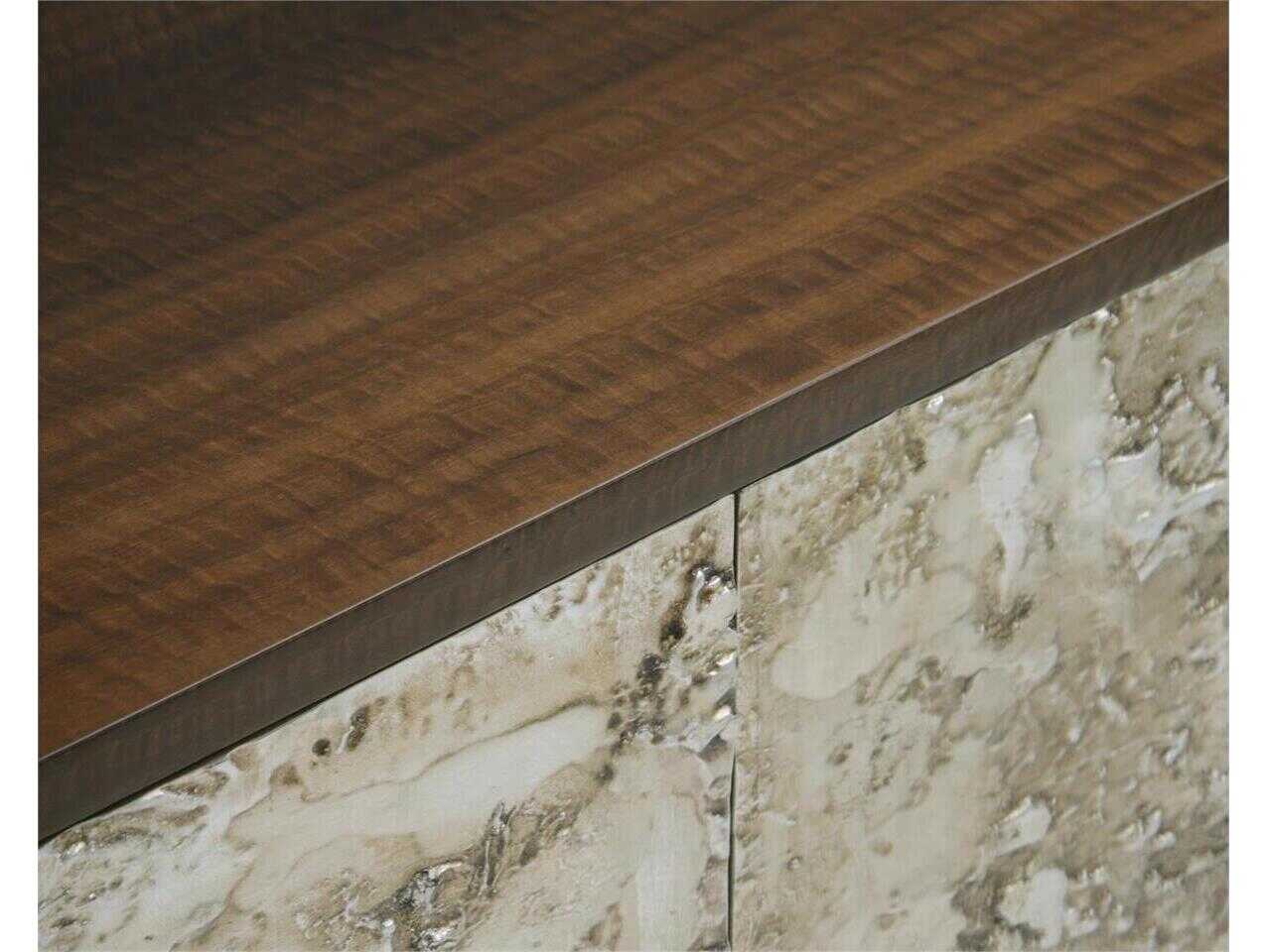 John Richard Mark McDowell Ignea 95" Beech Wood Smoked Molten Silver Sideboard