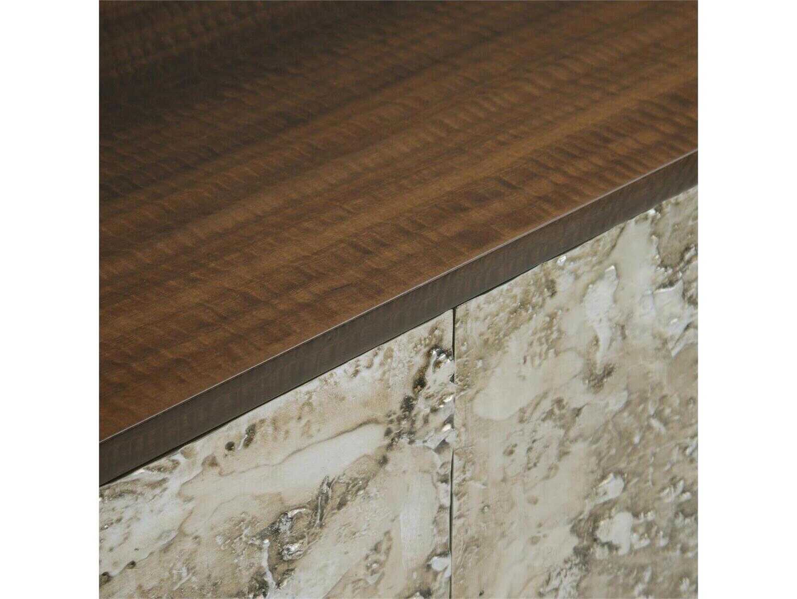 John Richard Mark McDowell Ignea 95" Beech Wood Smoked Molten Silver Sideboard