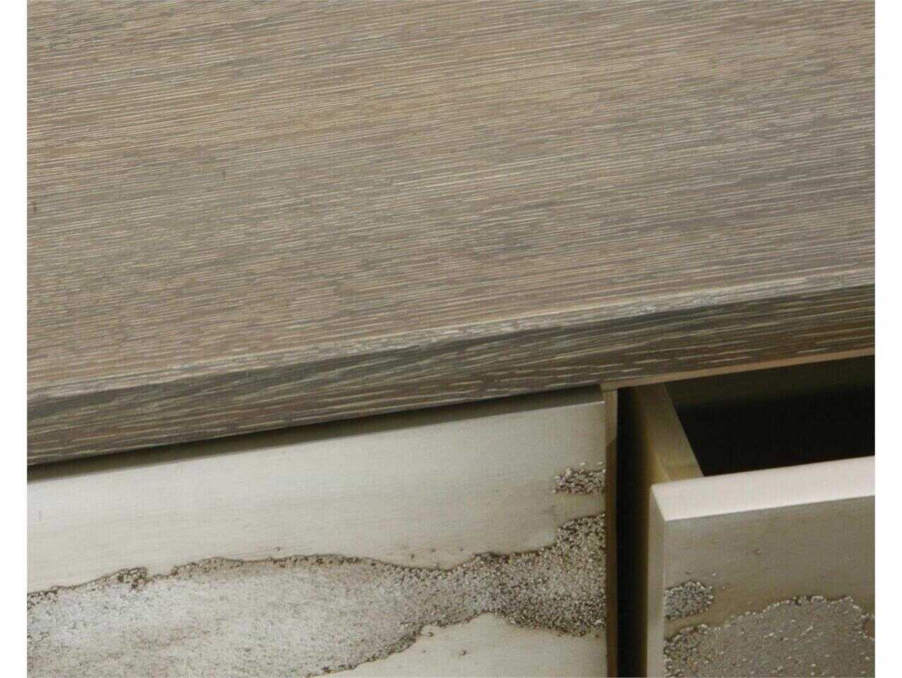 John Richard Mark McDowell Audley 94" Oak Wood Driftwood Silver Leaf Sideboard