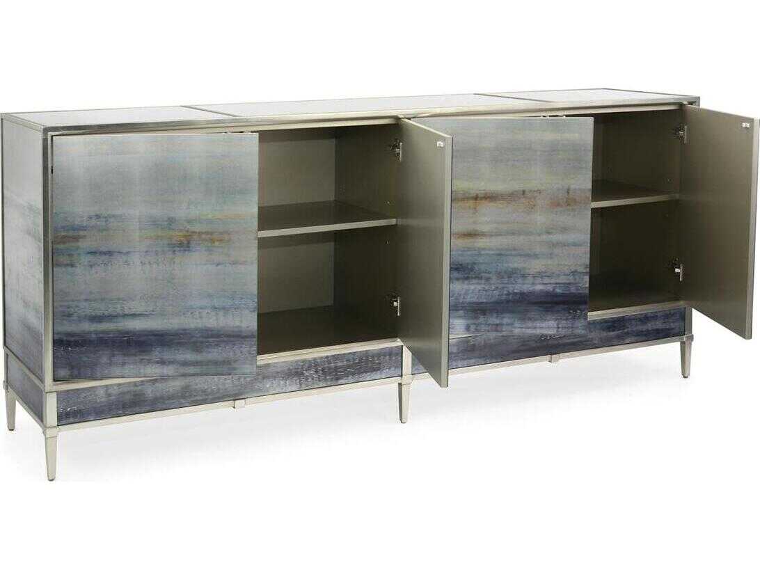 John Richard Shaye Rawson Spring Rain Shaye Rawson 88" Beech Wood Silver Sideboard