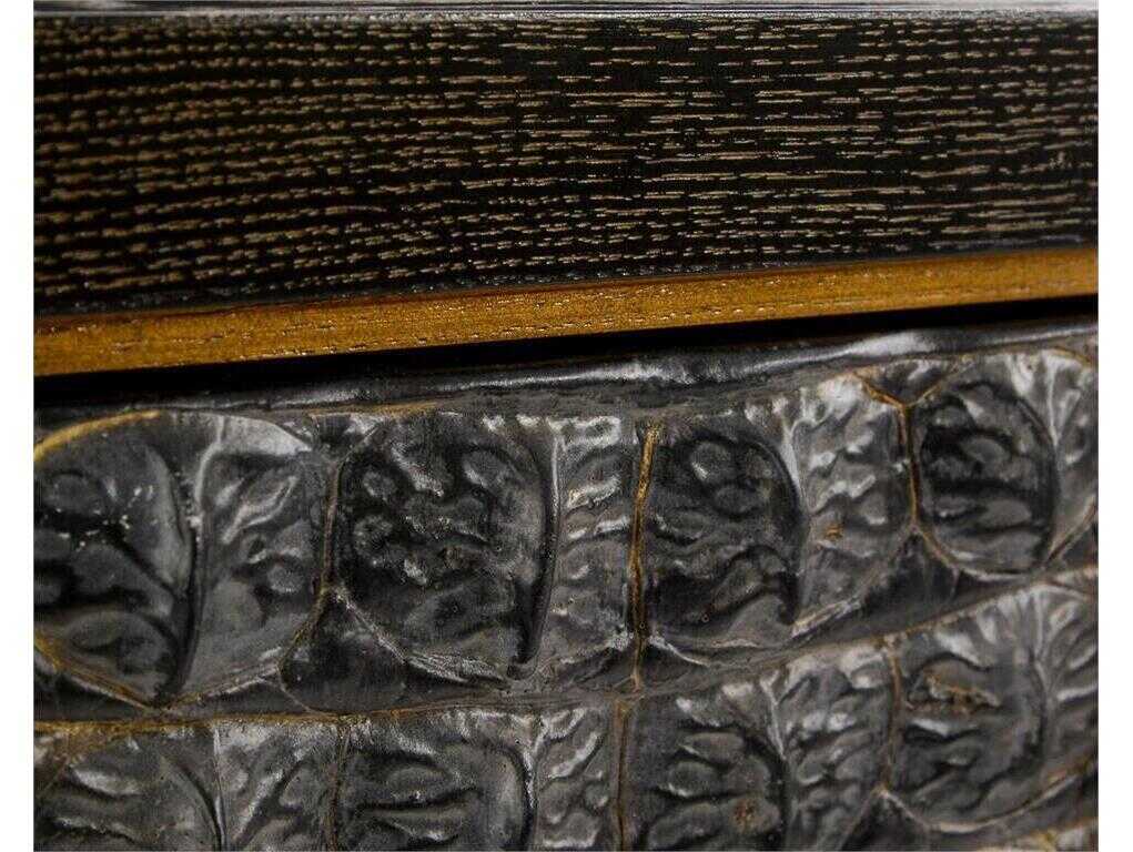 John Richard Greystoke 76" Ash Wood Black Gold Sideboard