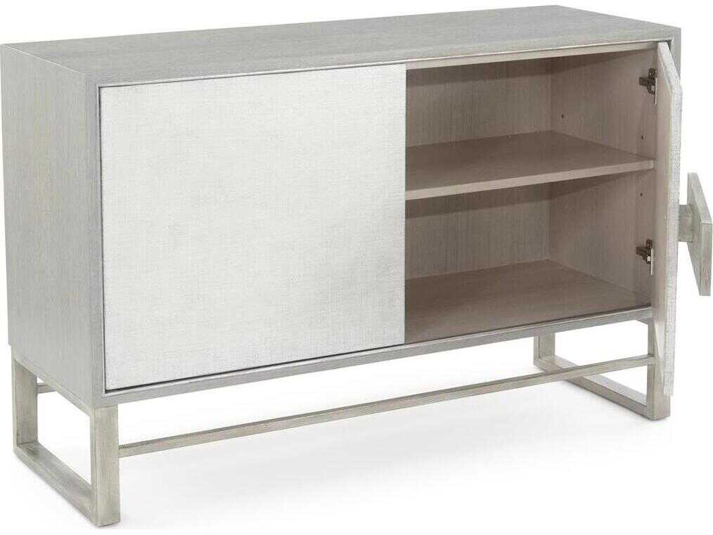 John Richard Mark McDowell Blanchet White Silver Oak Wood Accent Chest