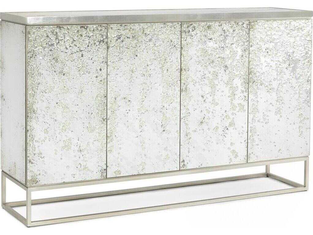 John Richard Mark McDowell Aeolian 70" Beech Wood Silver White Sideboard