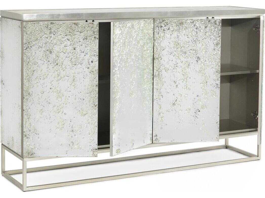 John Richard Mark McDowell Aeolian 70" Beech Wood Silver White Sideboard