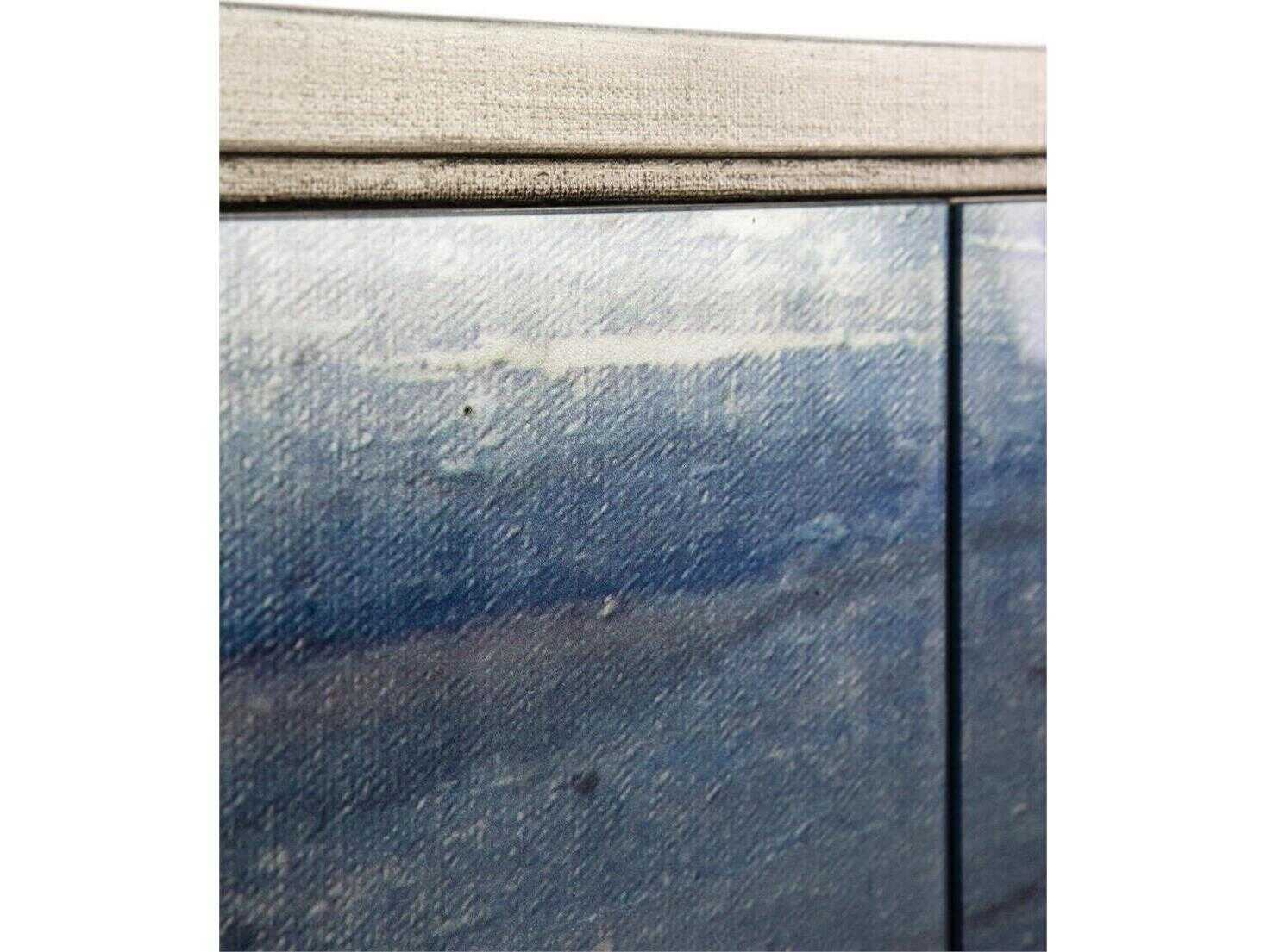 John Richard Mark McDowell Malvasia 82" Beech Wood Silver Soft Blue Sideboard