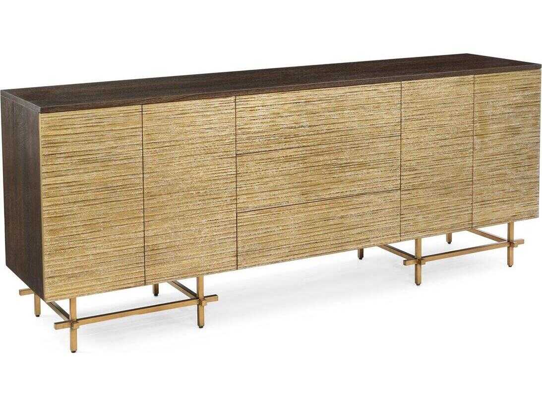 John Richard Mark McDowell Naro 84" Beech Wood Smoked Antique Gold Sideboard