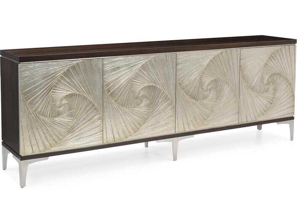 John Richard Mark McDowell Rosedale 94" Beech Wood Smoked Eucalyptus Pewter Silver Sideboard