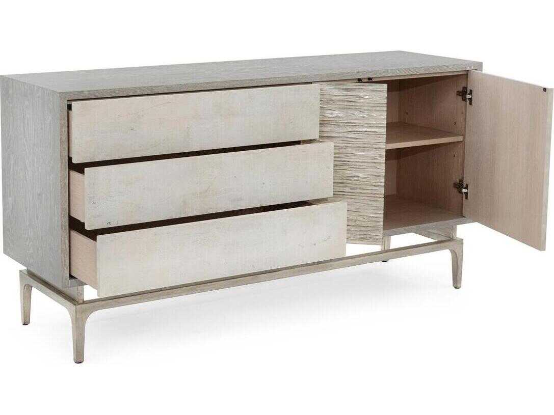 John Richard Mark McDowell Sakana 68" Grey Tiza Gesso Sideboard