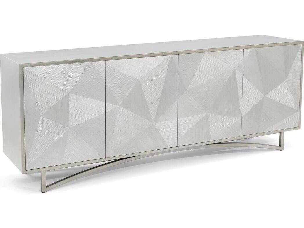 John Richard Mark McDowell Vertex 82" Beech Wood Silver Whitewash Sideboard