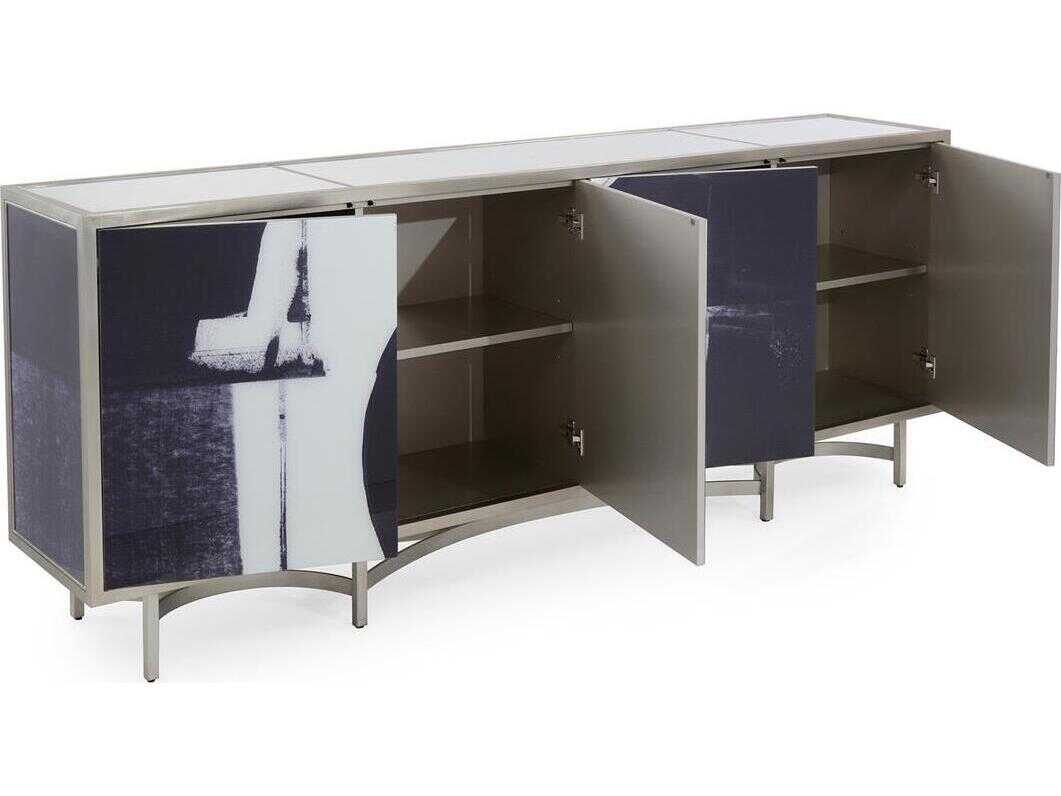 John Richard Carol Benson-Cobb Entanglement 94" Beech Wood Antiqued White Sideboard