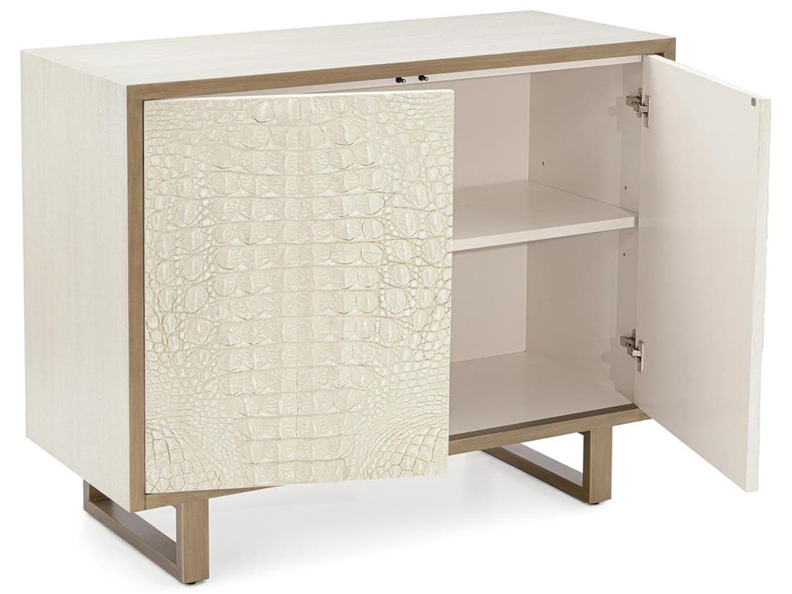 John Richard Kano Antiqued White Ash Wood Accent Chest