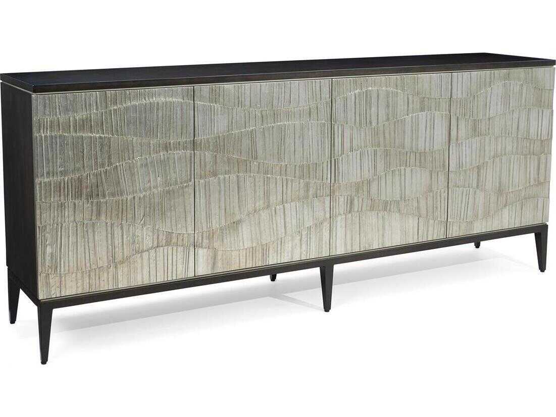 John Richard Mark McDowell Dumerili 90" Beech Wood Sorano Brown Silver Pewter Sideboard