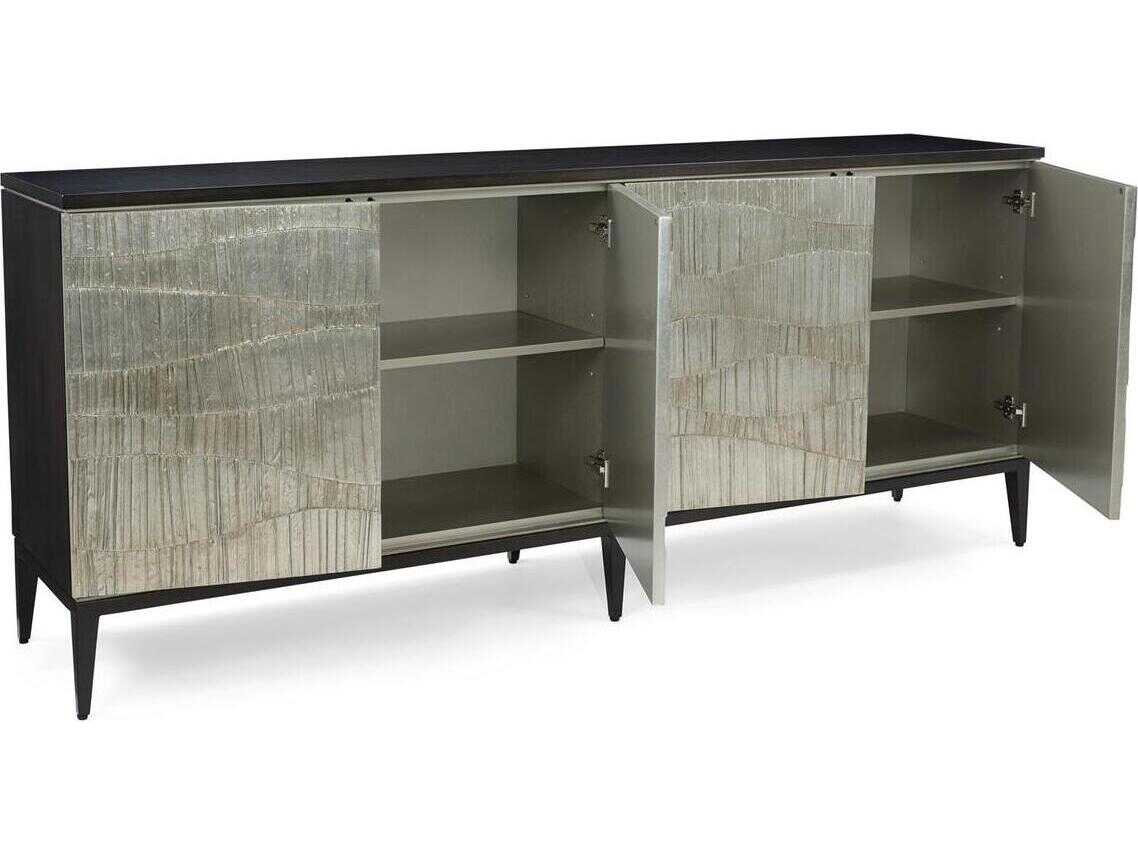 John Richard Mark McDowell Dumerili 90" Beech Wood Sorano Brown Silver Pewter Sideboard