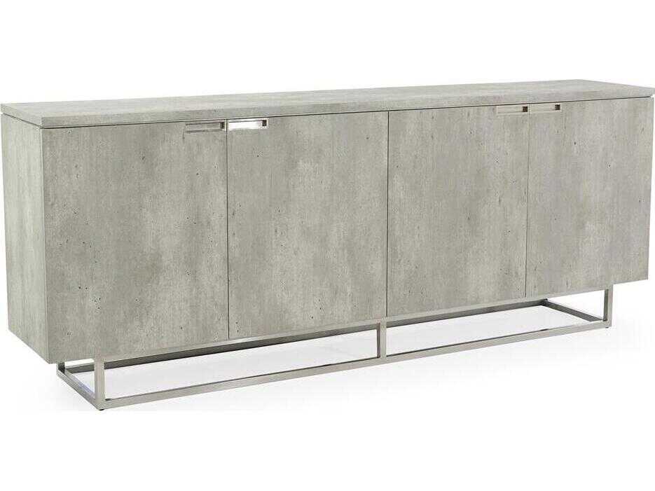 John Richard Mark McDowell Silvio Piazza 94" Washed Gray Credenza Sideboard