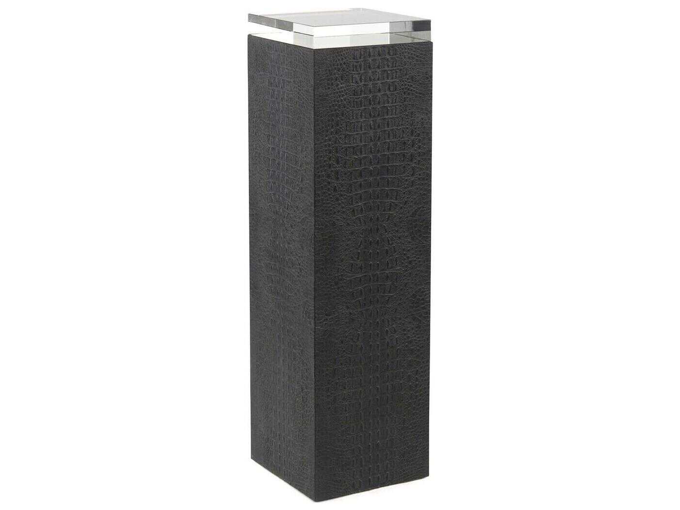 John Richard Greystoke Square Glass Gray Textured End Table