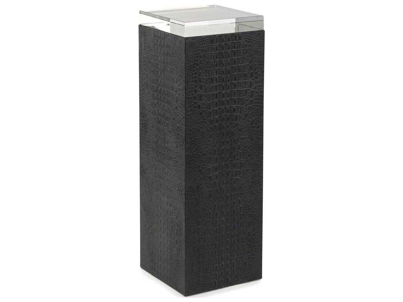 John Richard Greystoke Square Glass Gray Textured End Table