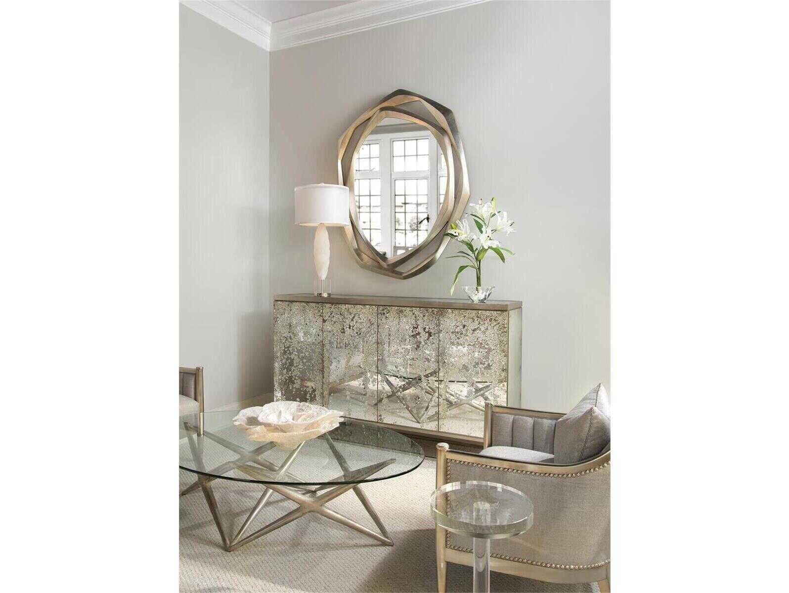 John Richard Round Glass End Table