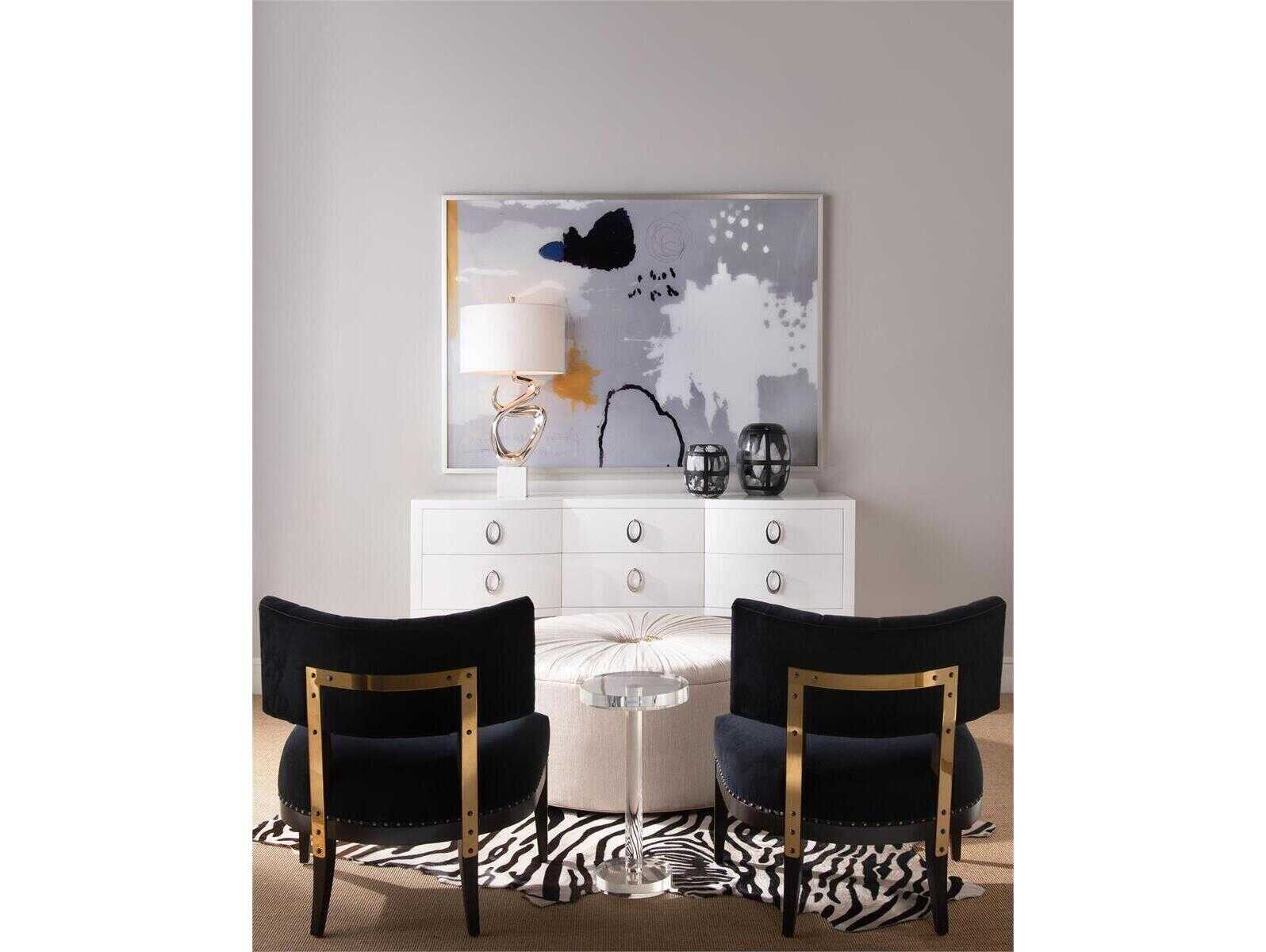 John Richard Round Glass End Table