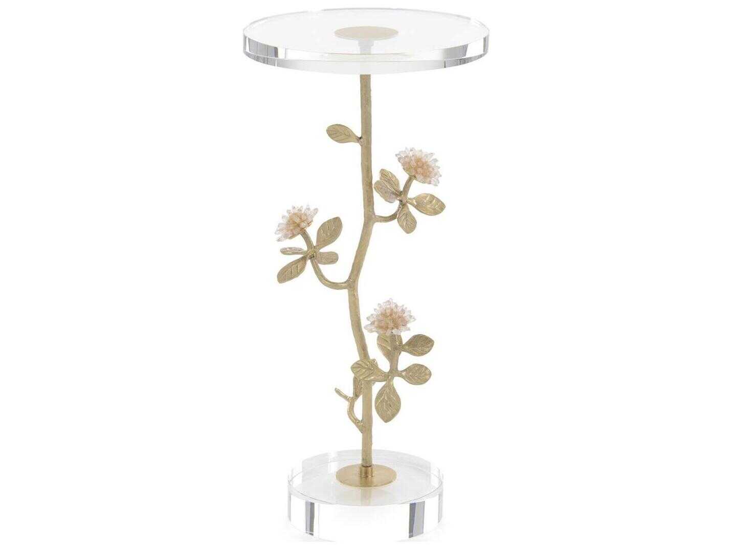 John Richard Mark McDowell Round Gold White End Table