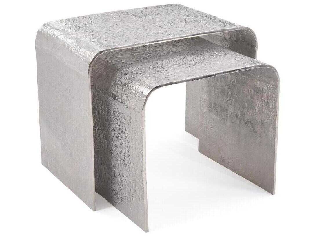 John Richard Mark McDowell Rectangular Metal Nickel End Table