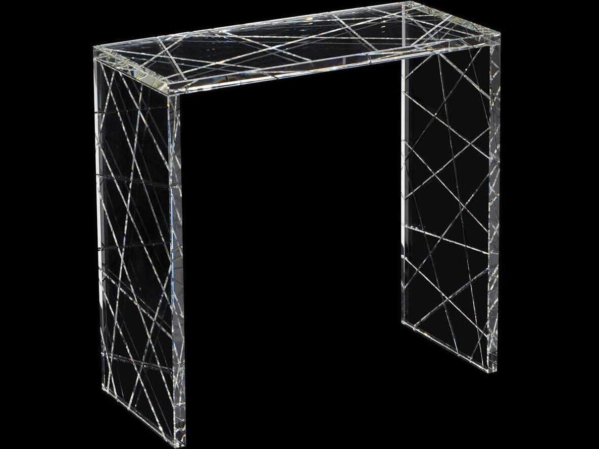 John Richard Mark McDowell Crystal Rectangular Glass Clear End Table