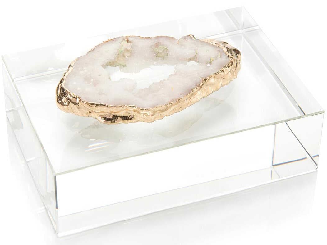John Richard White Geode on Crystal Decorative Accent
