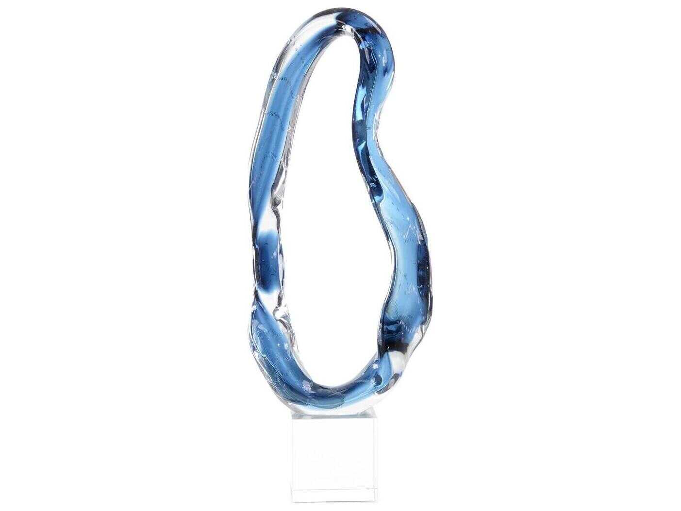 John Richard Blue Handblown Glass Sculpture