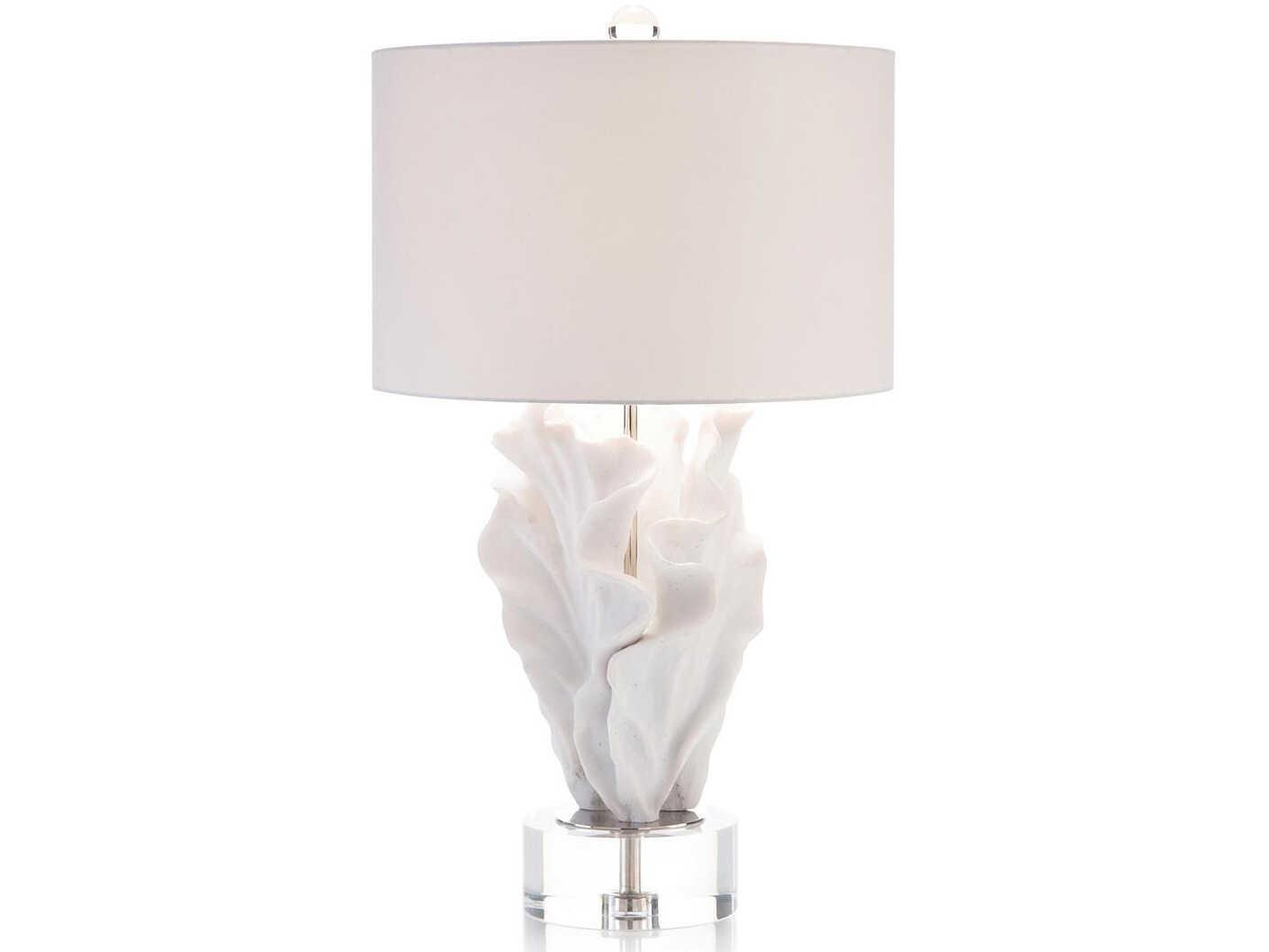 John Richard Mark McDowell Cast Coral White Cotton Outside Silk Inside Buffet Lamp