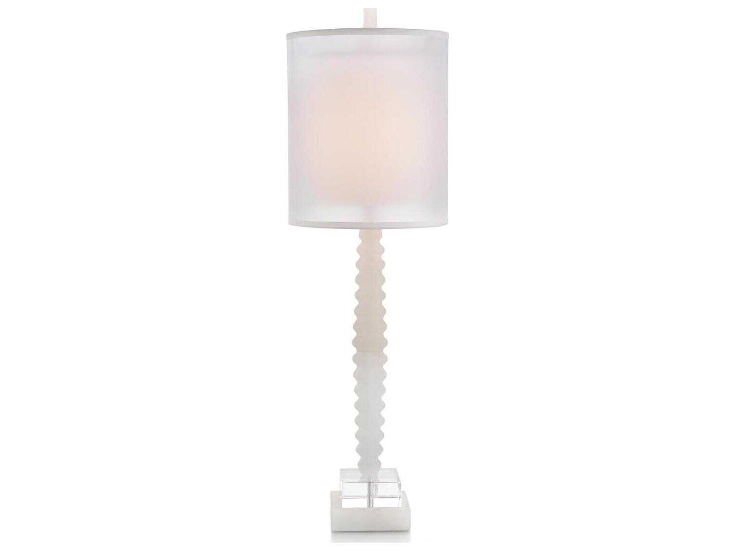 John Richard Margaret Fisher Rippled White Buffet Lamp
