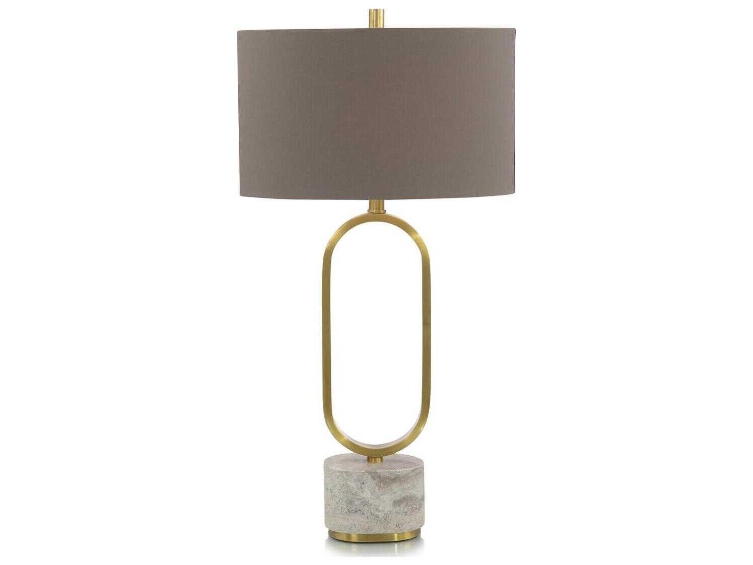John Richard Margaret Fisher Loop Gold Brown Silk Outside White Inside Buffet Lamp