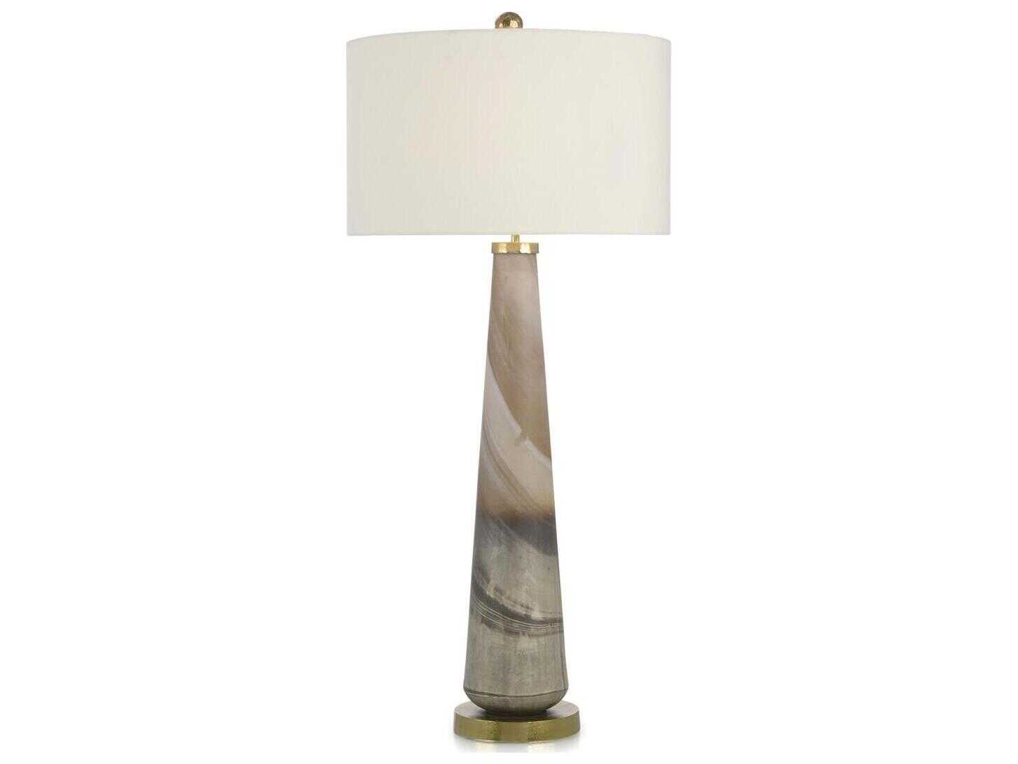 John Richard Margaret Fisher Furling Cream Caramel Brown Glass Buffet Lamp