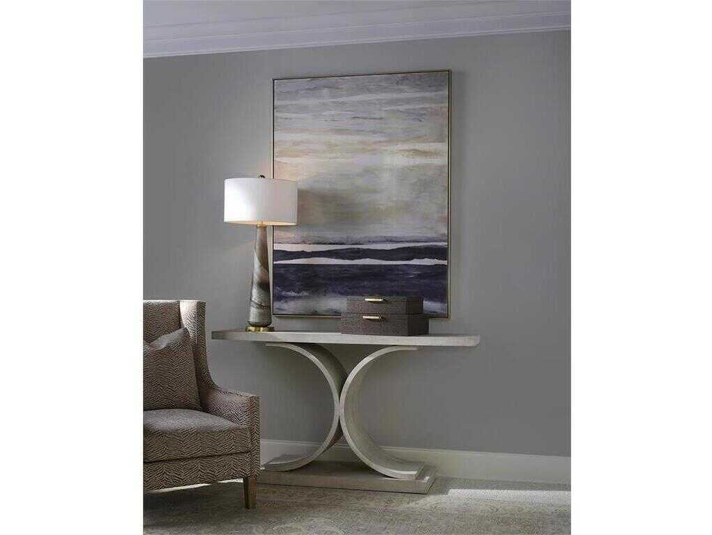 John Richard Margaret Fisher Furling Cream Caramel Brown Glass Buffet Lamp