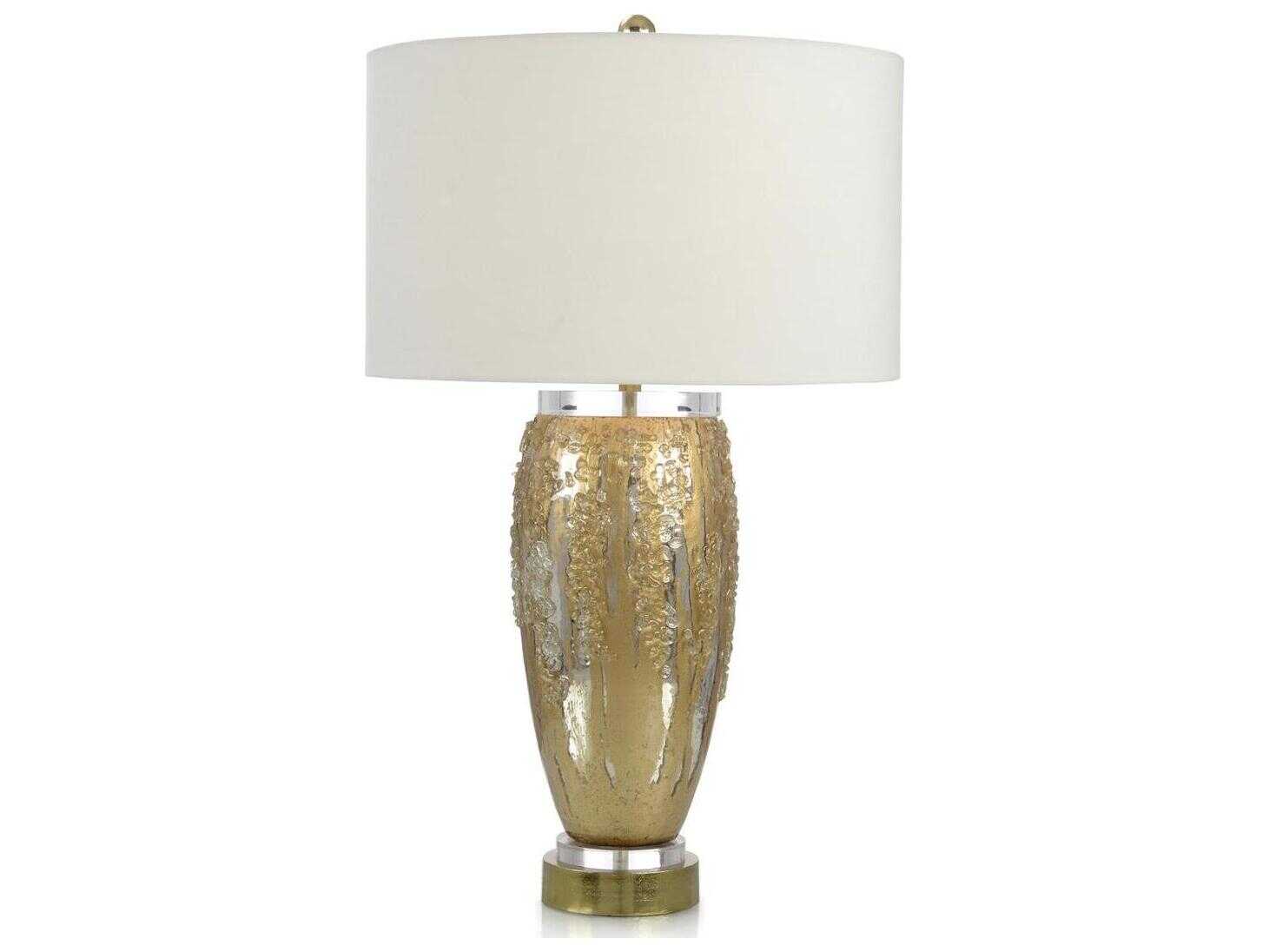 John Richard Margaret Fisher Gold Silver Glass Buffet Lamp