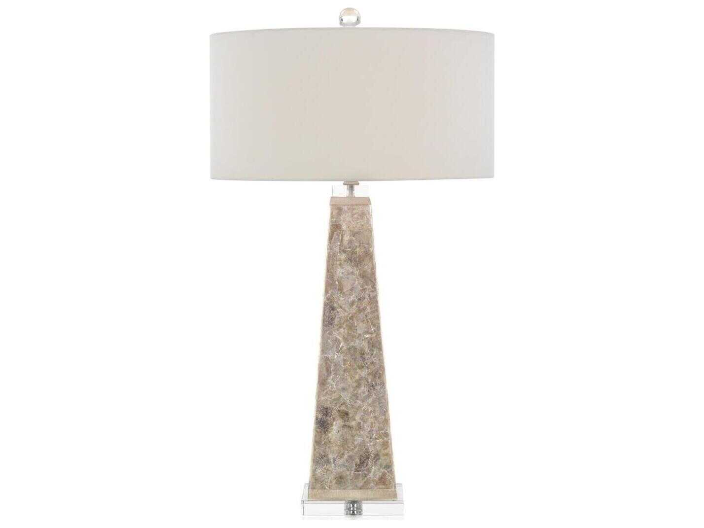 John Richard Margaret Fisher Grey Mica White Linen Buffet Lamp