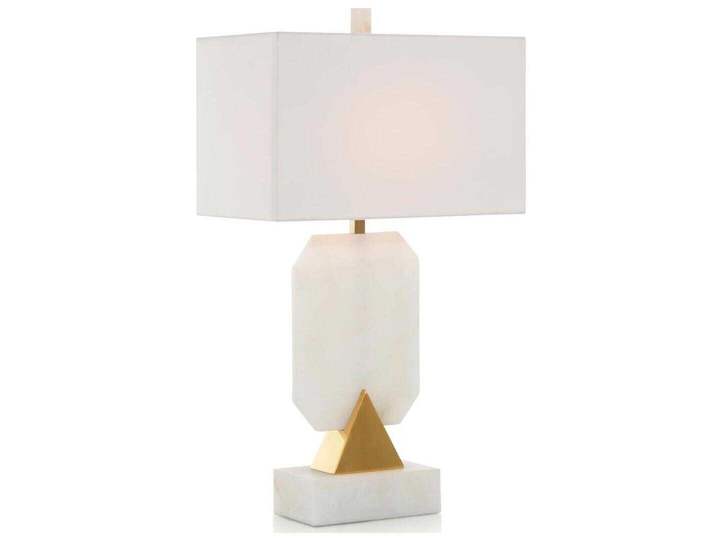 John Richard Margaret Fisher Brushed Brass White Linen Outside Silk Inside Buffet Lamp