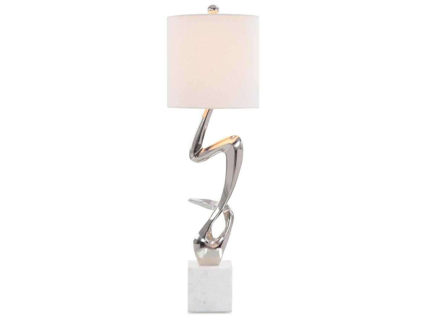 John Richard Mark McDowell Sculpted Polished Nickel Buffet Lamp