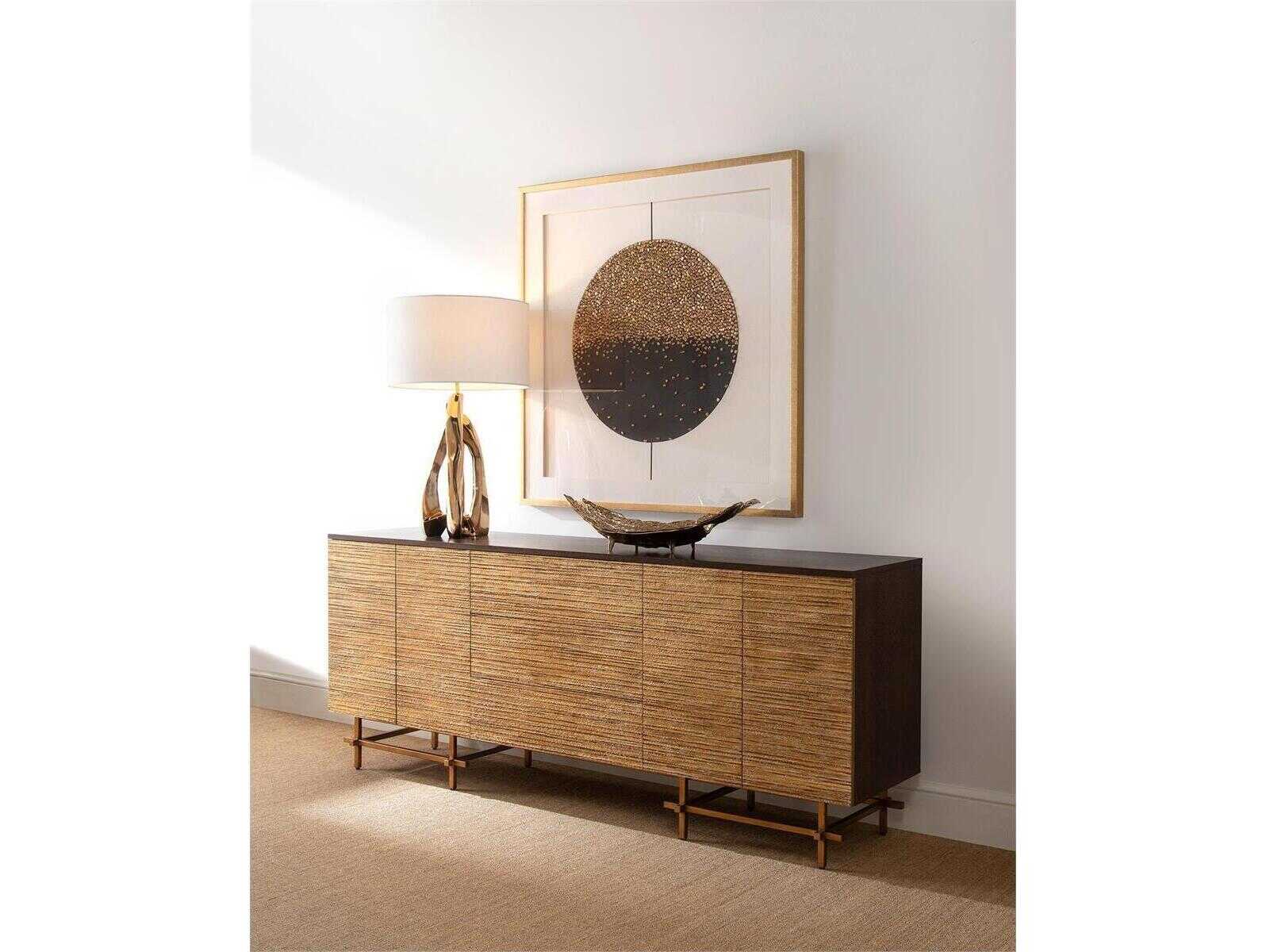 John Richard Mark McDowell Amorphic Antique Brass Gold Buffet Lamp