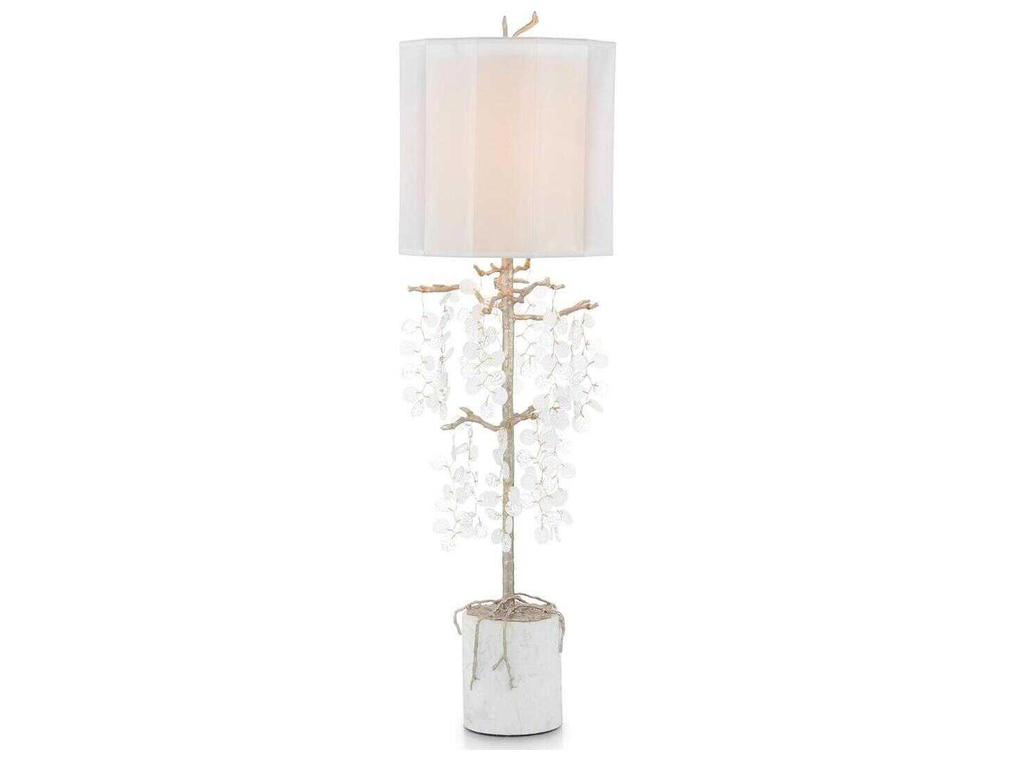 John Richard Shiro-Noda Antique Silver Crystal Buffet Lamp