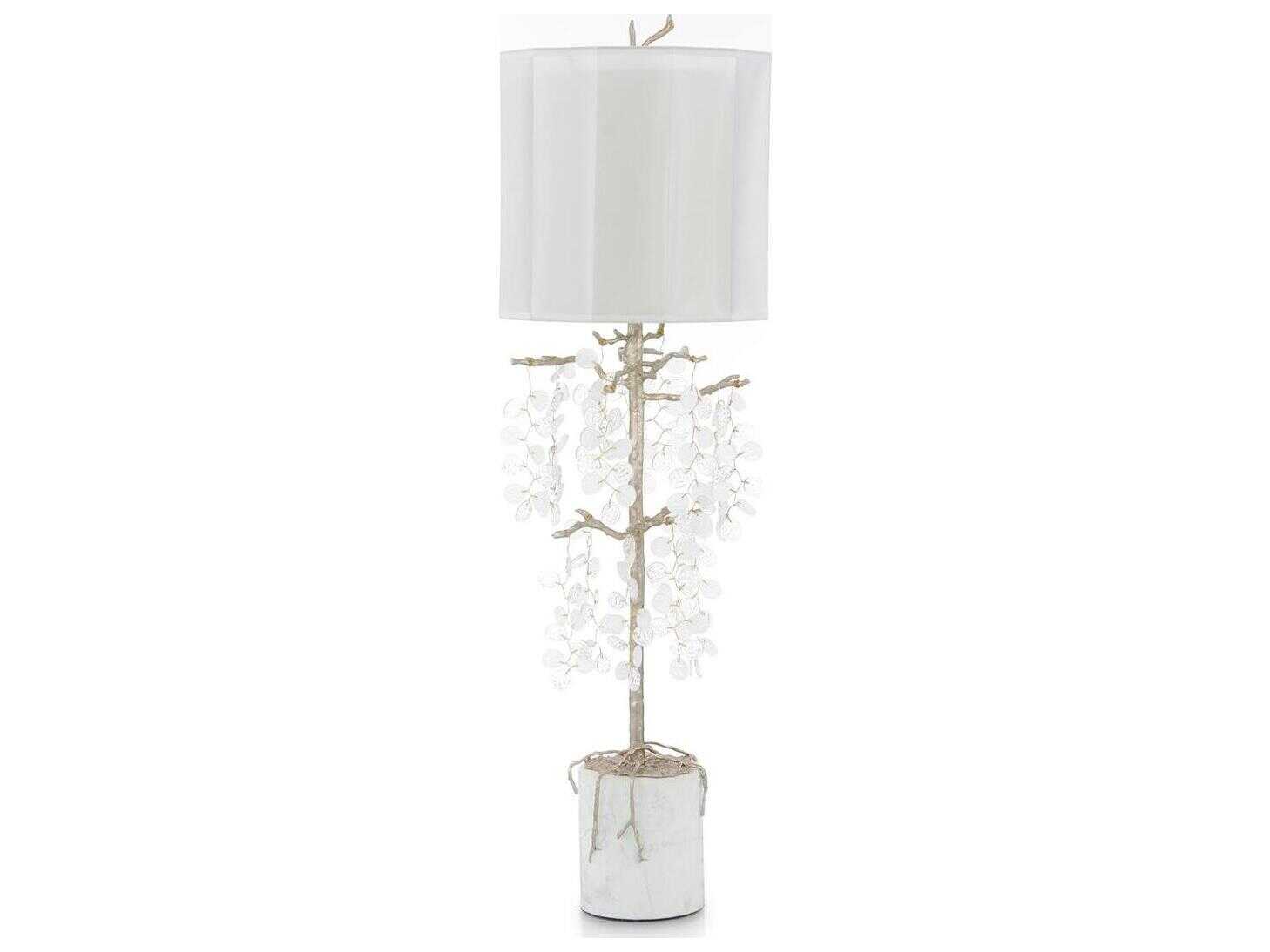 John Richard Shiro-Noda Antique Silver Crystal Buffet Lamp