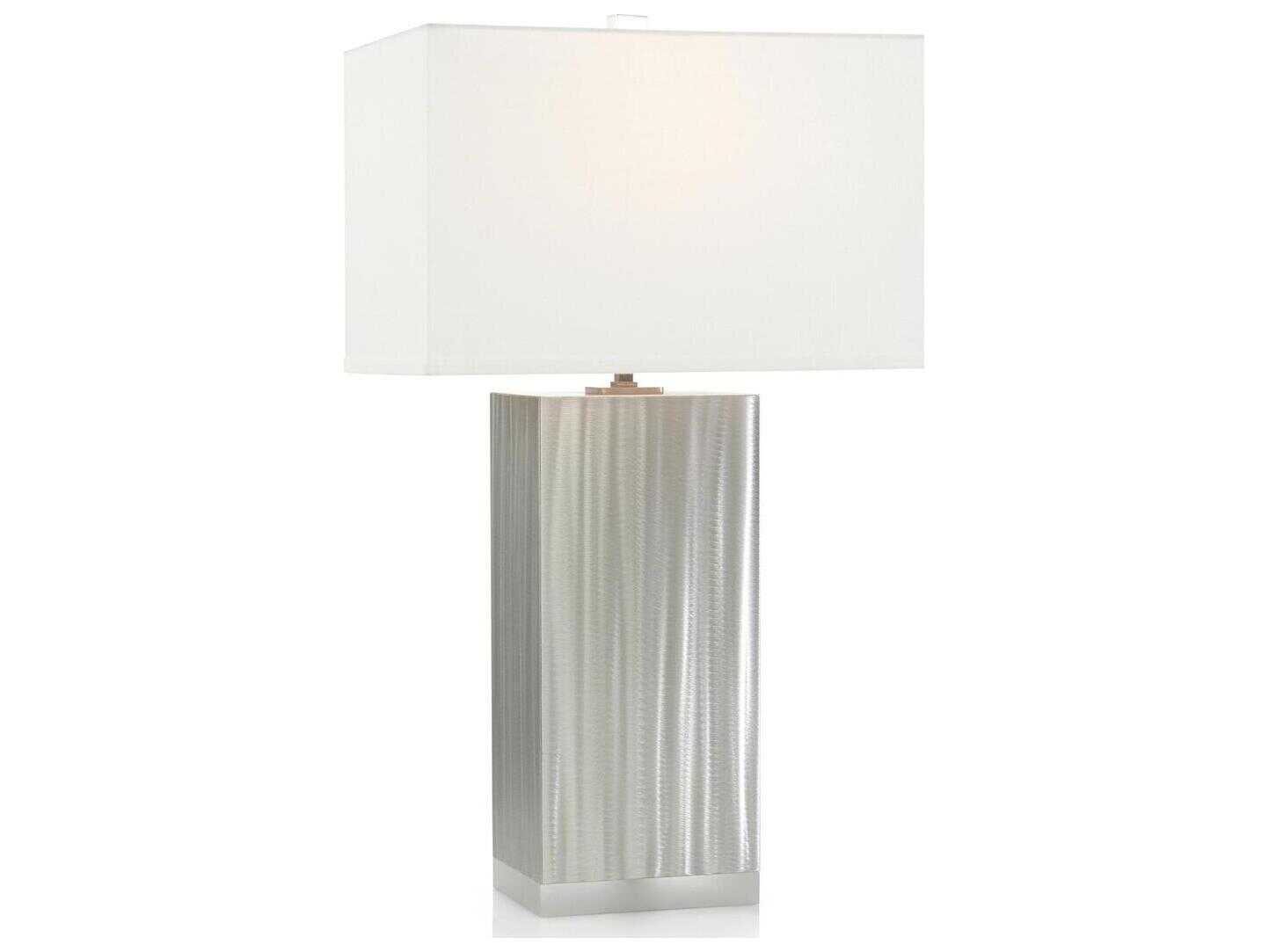 John Richard Mark McDowell Silver White Cotton Buffet Lamp