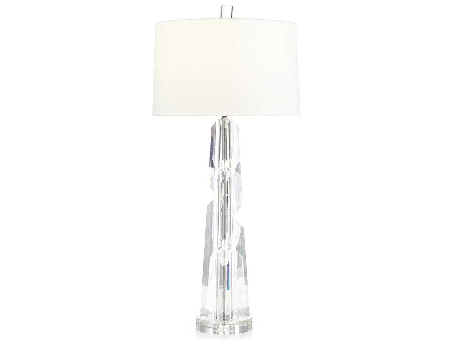 John Richard Mark McDowell Crystalline Spire Polished Nickel Crystal Buffet Lamp