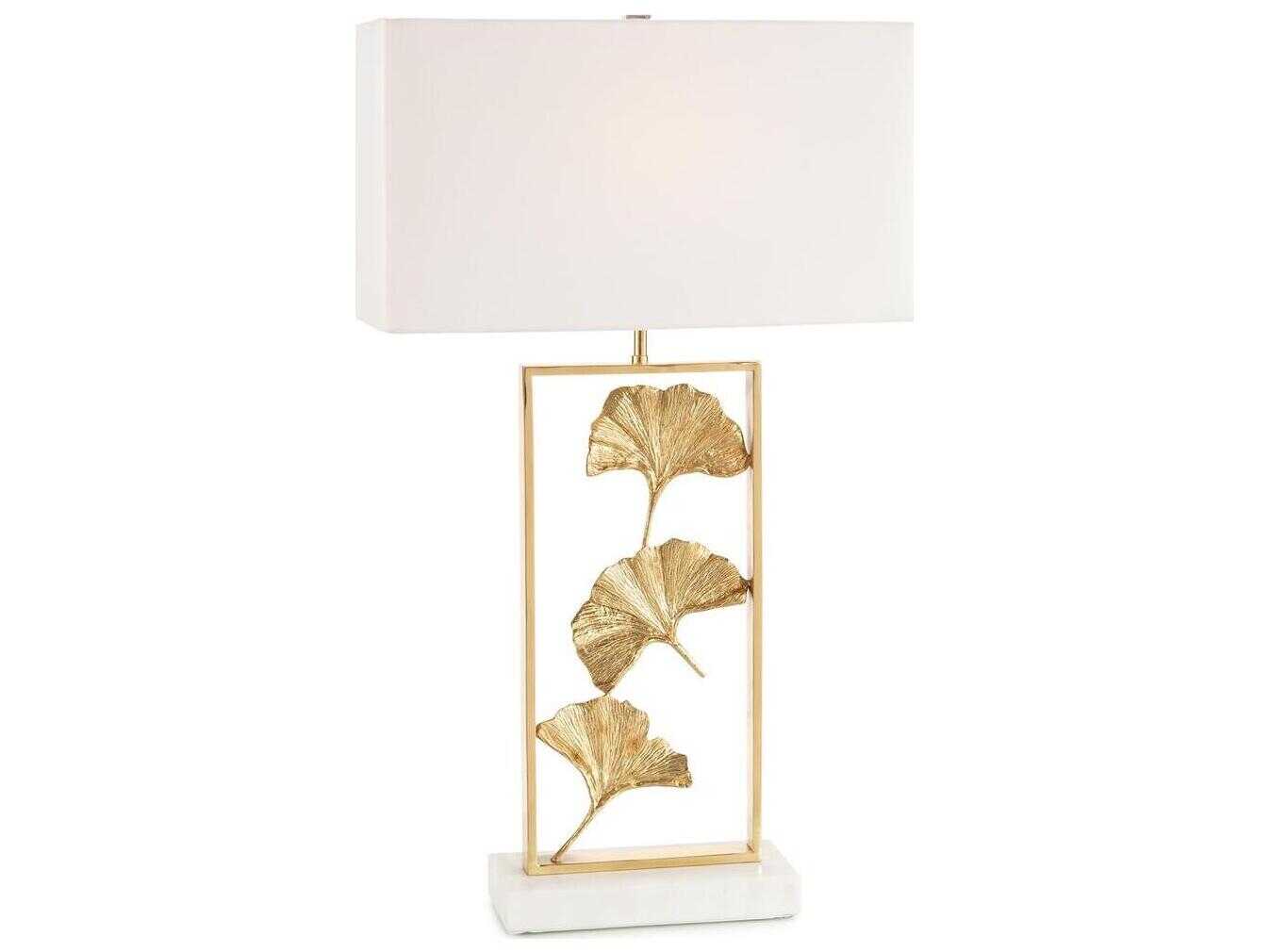 John Richard Gingko White Polished Brass Buffet Lamp