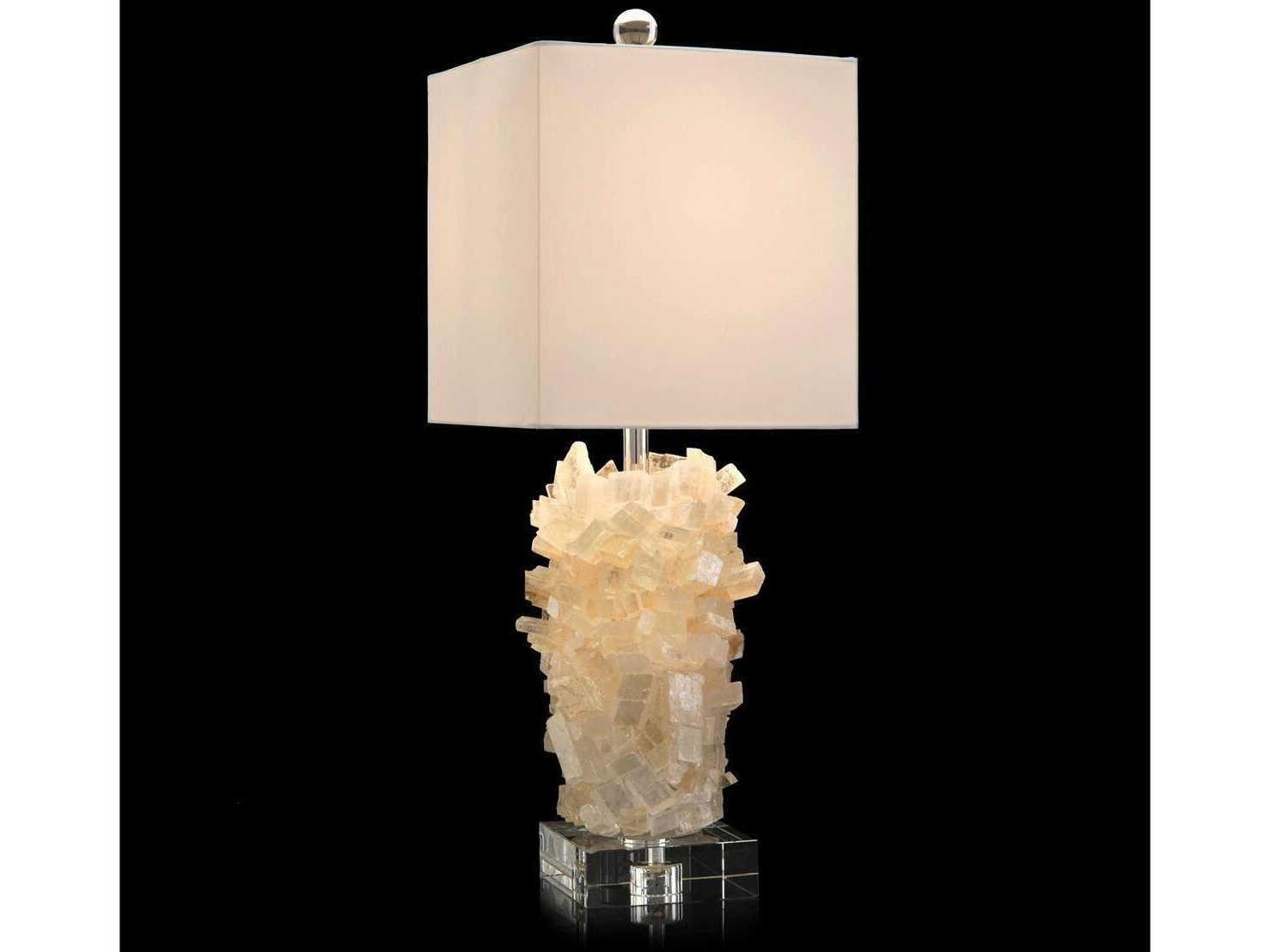 John Richard Tiered Calcite Clear Lemon Yellow Buffet Lamp