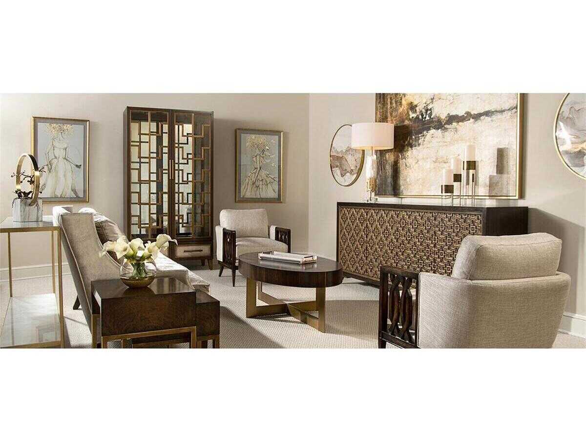 John Richard Selenite Gold Crystal Buffet Lamp