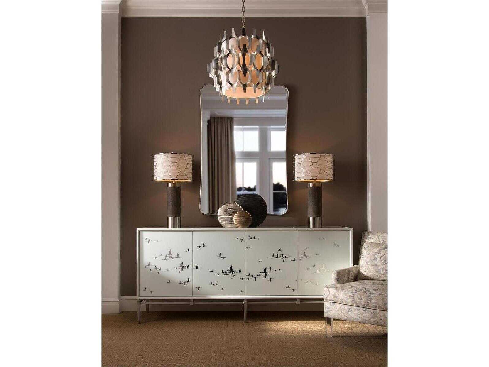 John Richard Pewter Moran Rectangular Wall Mirror