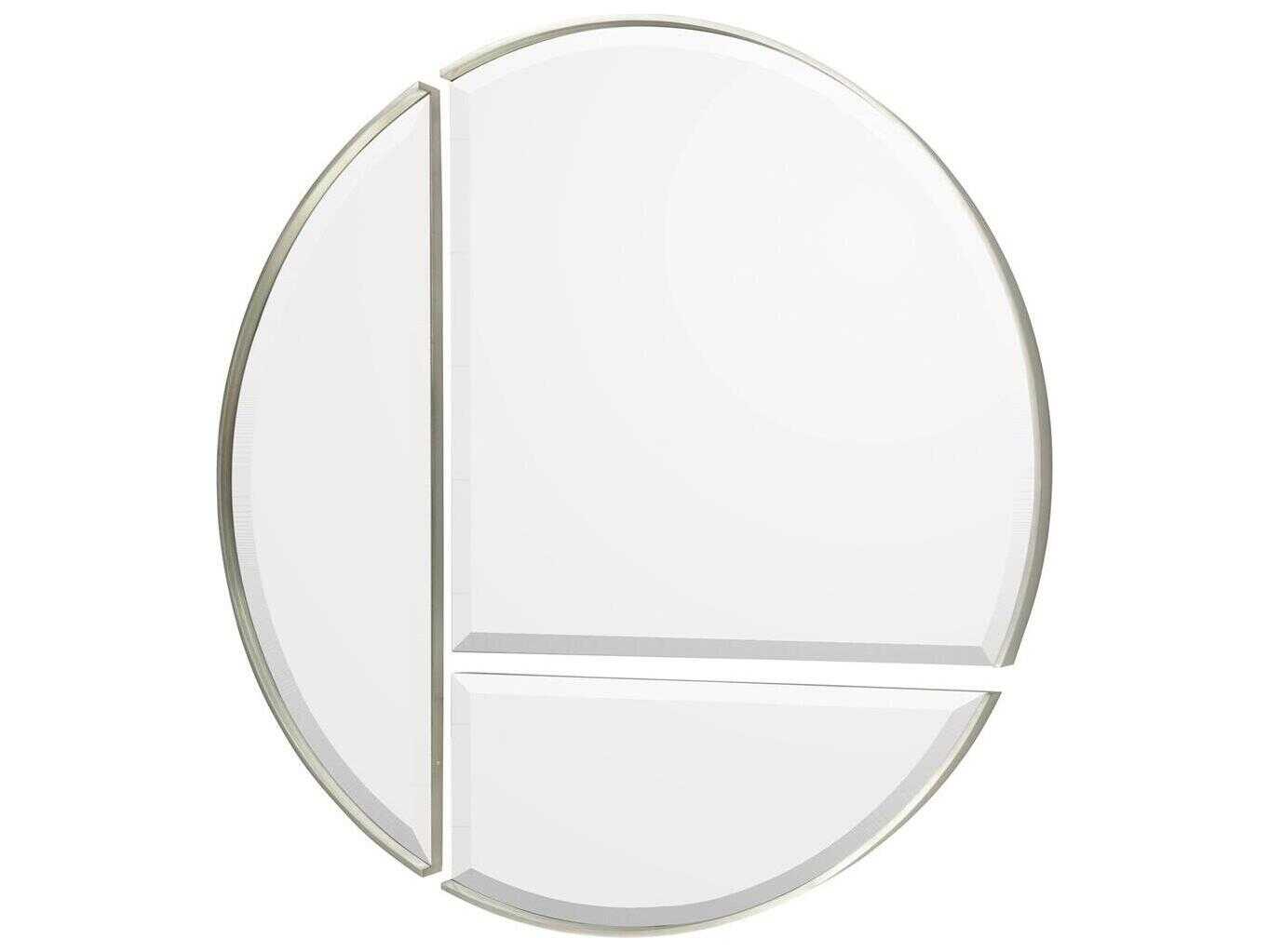 John Richard Gimonnet Antiqued Silver Round Wall Mirror