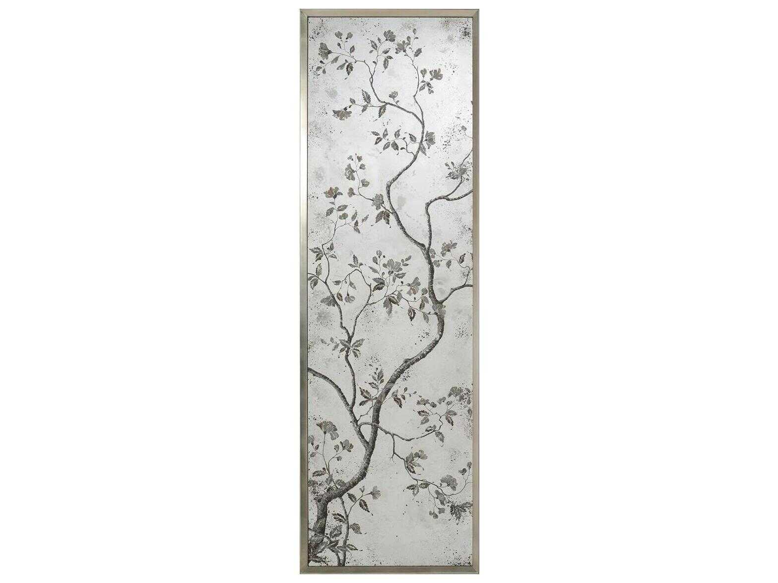 John Richard Pastorale Pewter Silver Rectangular Antique Mirror Set of 3