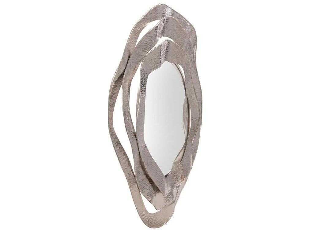John Richard Ripple Nickel Round Wall Mirror