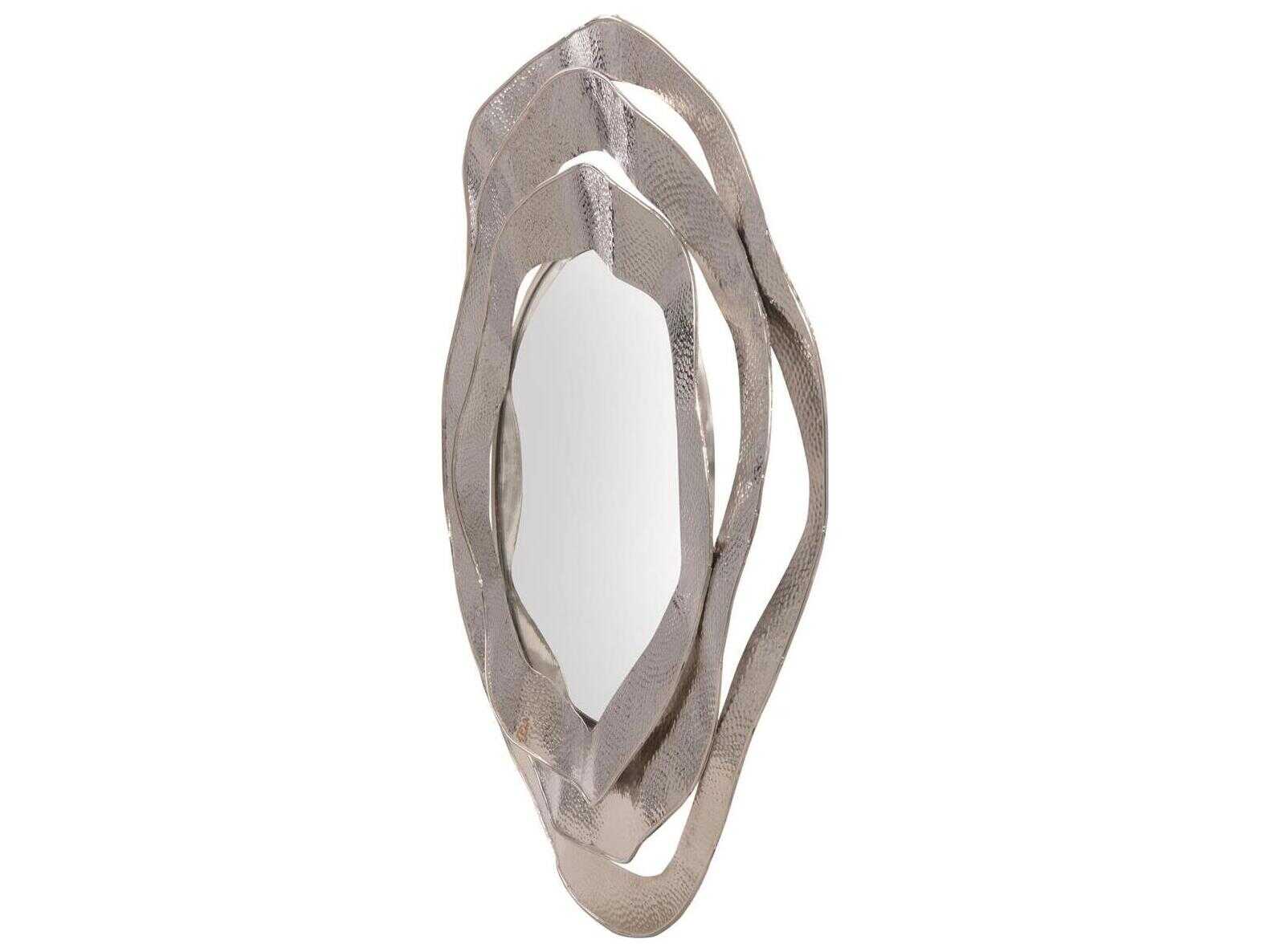John Richard Ripple Nickel Round Wall Mirror