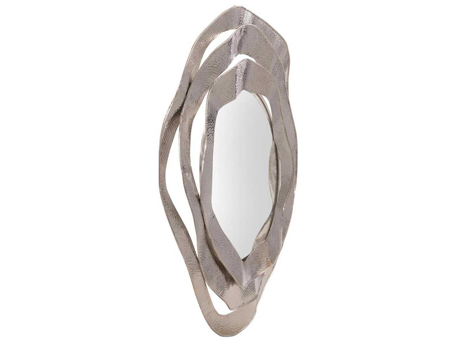 John Richard Ripple Nickel Round Wall Mirror